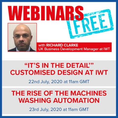 Join us for the latest FREE IWT webinars and develop your understanding of washing best practices and design.